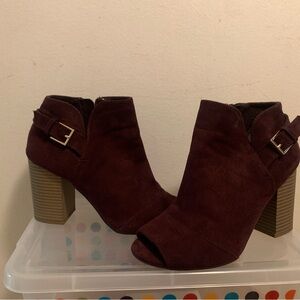Apt. 9 Burgundy Ankle Booties with Buckle